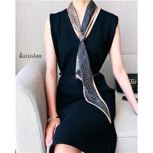 Purse Scarf For Handbags Head Scarves Black and Brown Hair  Scarfs Long Skinny